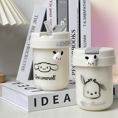 Ins minimalist high-quality plastic cup cute small mini student portable water bottle straw cup couple casual cup