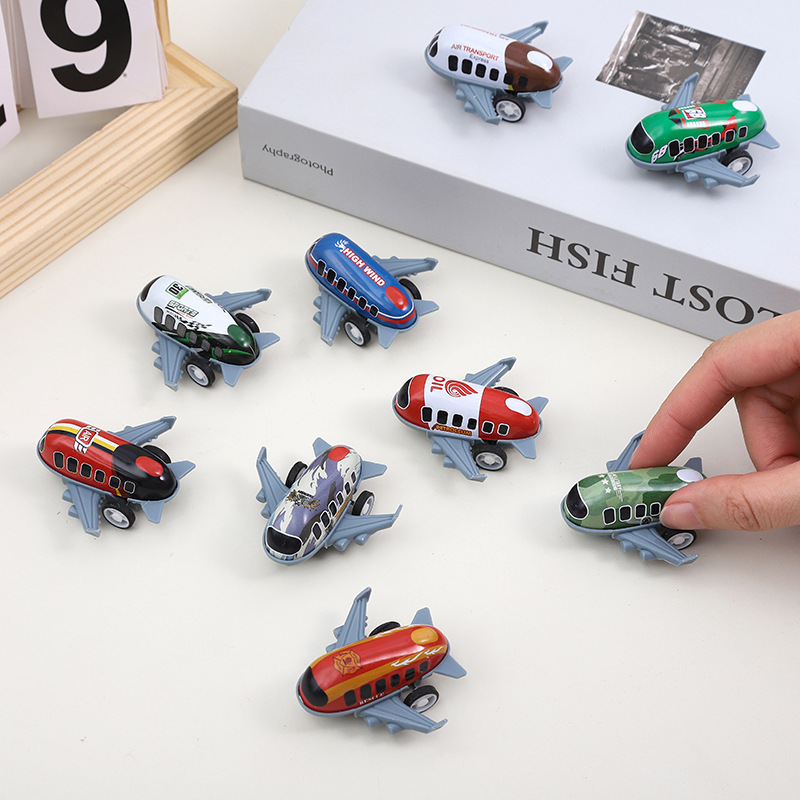 Simulación de avión de pasajeros pequeño, mini aleación para niños, modelo de juguete de avión de dibujos animados, avión pequeño de hierro de metal
