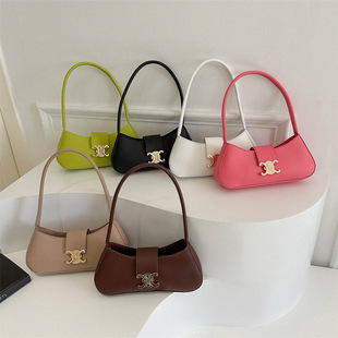 ins niche light luxury texture bag for women 2023 Winter new candy color underarm bag temperament commuter shoulder bag
