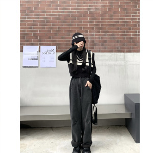 松本丧丧 撞色针织马甲女2021早秋新款内搭外穿小上衣毛衣背心潮