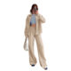 211497 Spring and Summer New Cross-Border European and American Pure Color Cotton Long-Sleeved Cardigan Women's Loose Shirt Casual Pants Suit
