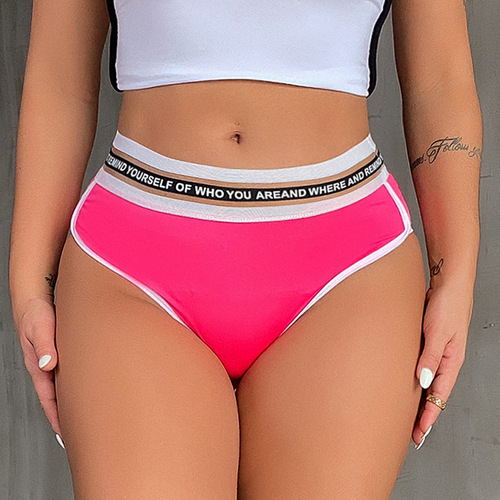 020 Cross-border Amazon New European and American Women's Summer Letter Print Fashion Sports Shorts Women's Fitness Yoga Plus Size