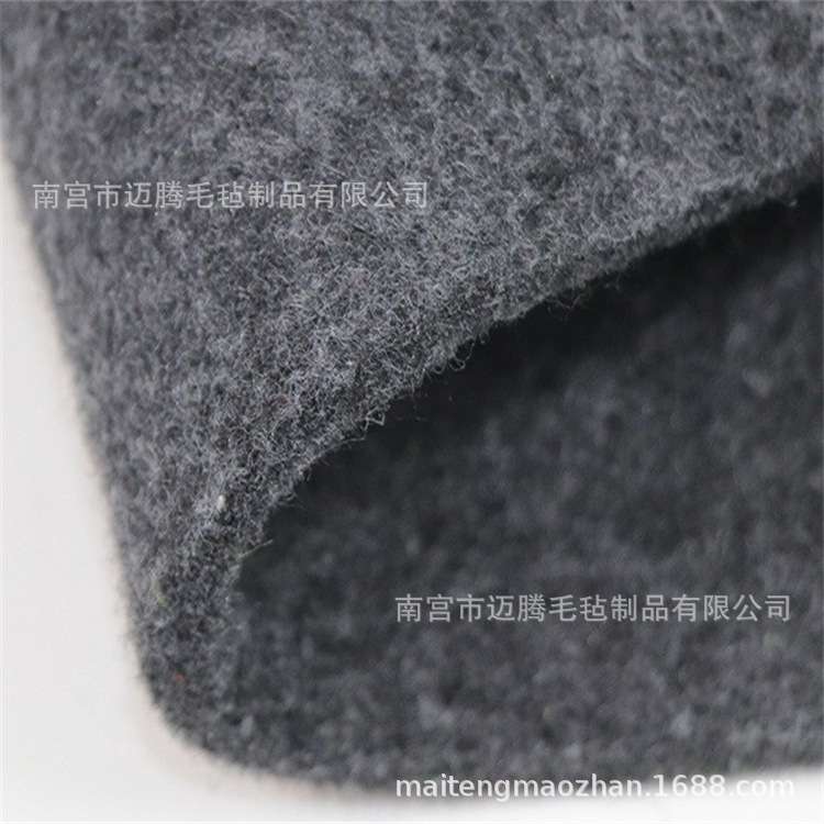 【不织布】背胶自粘花灰色戟绒布涤纶针刺无纺布带胶工业毛毡条块