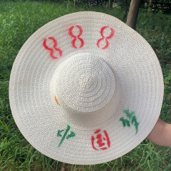 夏の日焼け止め麦わら帽子、日よけ、通気性のある麦わら帽子、屋外農民労働保護帽子、描画可能、印刷可能、在庫あり
