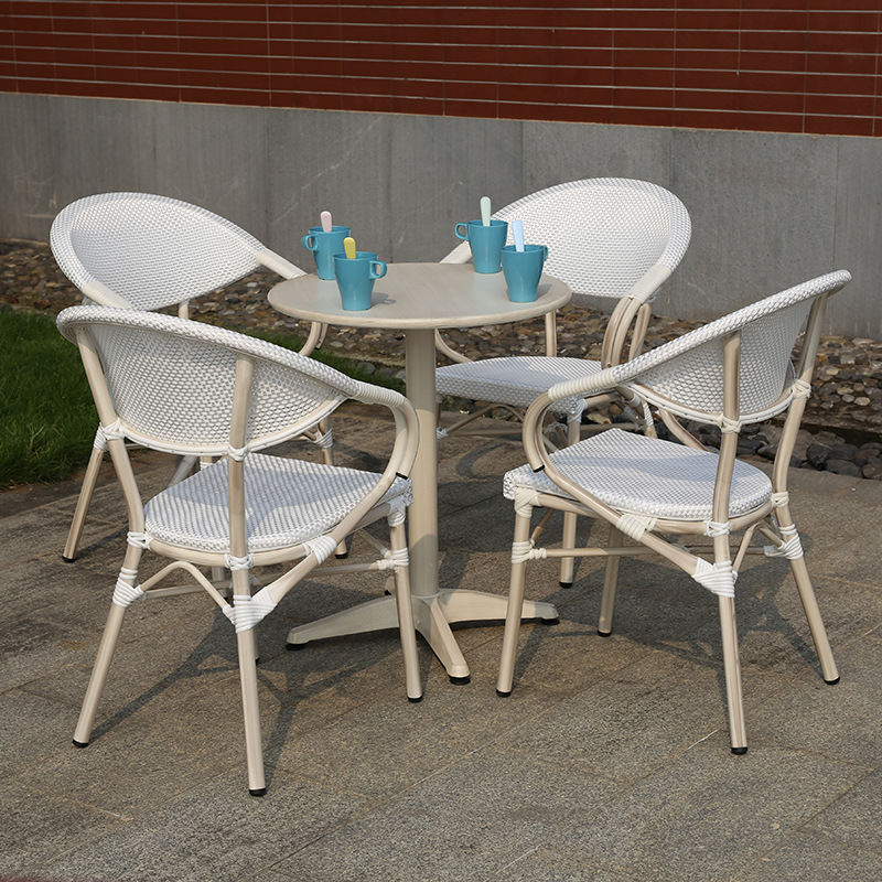 Mesa y silla al aire libre, mesa y silla de comedor, mesa y silla blanca, mesa y silla al aire libre, jardín, patio