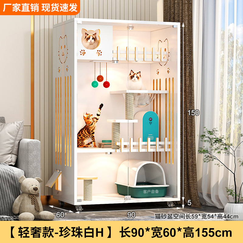 Casa villa para gatos Four Seasons Jaula para gatos universal Marco de escalada para gatos de madera de gran tamaño Nido para gatos Jaula para mascotas integrada Casa para mascotas