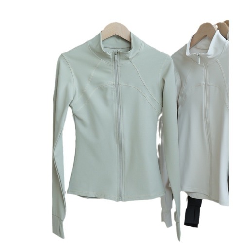 Zip-up stand collar women's running fitness sports top outerwear slim fit tight long sleeve yoga outfit