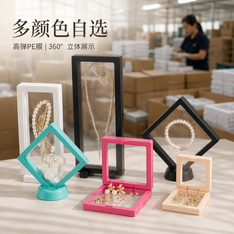 Transparent Pe Film Suspension Box Jewelry Packaging Box Jewelry Cultural and Creative Accessories Necklace Display Storage Box Transparent Pe Film Suspension Box Jewelry Packaging Box Jewelry Cultural and Creative Accessories Necklace Display Storage Box