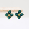 Fashionable earrings, accessory, flowered, Korean style, wholesale