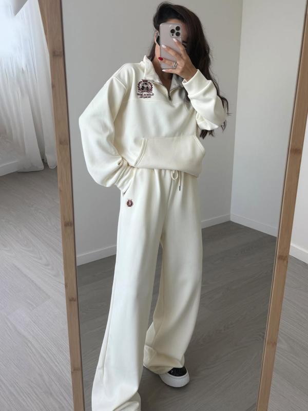 刺绣勋章运动卫衣套装女秋冬季宽松舒适休闲潮流时尚居家慵懒百搭|undefined