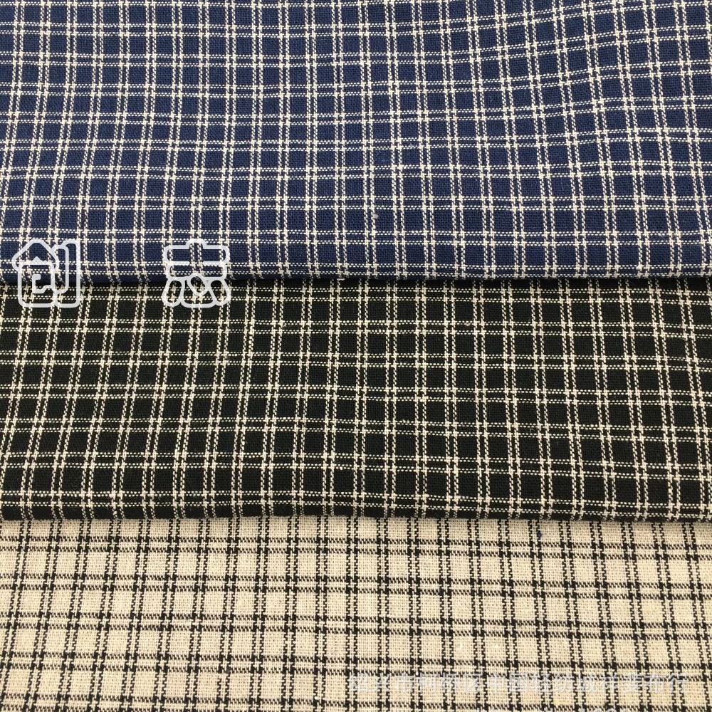 色织双线小格子女装衬衣布梭织衬衫布料织布淘现货面料先染