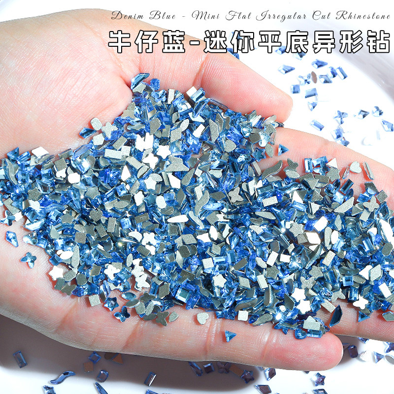 Whole package wholesale 1440 nail art jewelry elegant blue flat shaped drill big small size mini water drop love drill