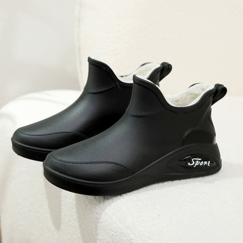 Модные резиновые сапоги, Женская непромокаемая обувь, короткие Нескользящие резиновые сапоги, женская новая утолщенная износостойкая резиновая обувь для кухни, водонепроницаемая обувь с мягкой подошвой