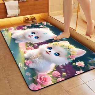 Door Mat Carpet Soft Sanitary Floor Absorbent Bathroom Foot Mat Bathroom Diatom Mat Household Mud Bathroom Door Mat
