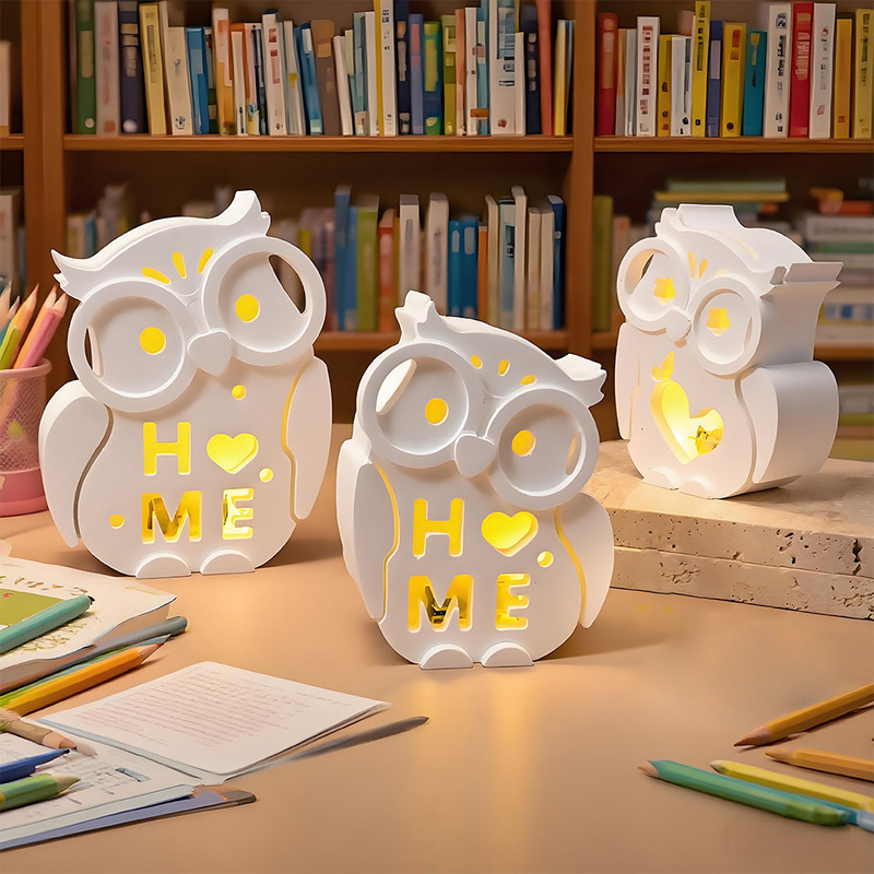 クロスボーダーフクロウ中空エッグランプシェード接着剤モールド diy メガネフクロウキャンドルカップ石膏モールド|undefined