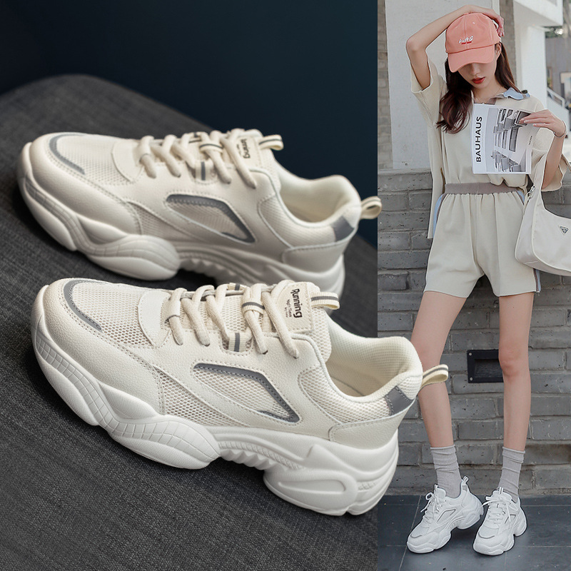 Zapatos Augusden para Mujer, Primavera 2026, Estilo Urbano Moderno, Zapatos Deportivos Casuales Blancos con Suela Gruesa