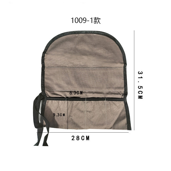 En stock bolsa de almacenamiento de herramientas de carpintería multifuncional bolsa de cuchillo de talla de lona plegable kit de herramientas de tambor bolsa de hardware