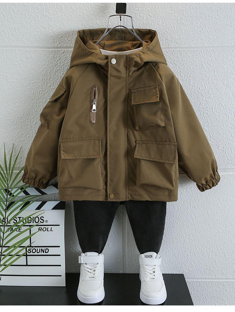 Casual Solid Color Nylon Boys Outerwear display picture 1