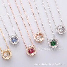新品 施家 灵动跳动的心项链 耀动的心跃动圆形吊坠项链送女友