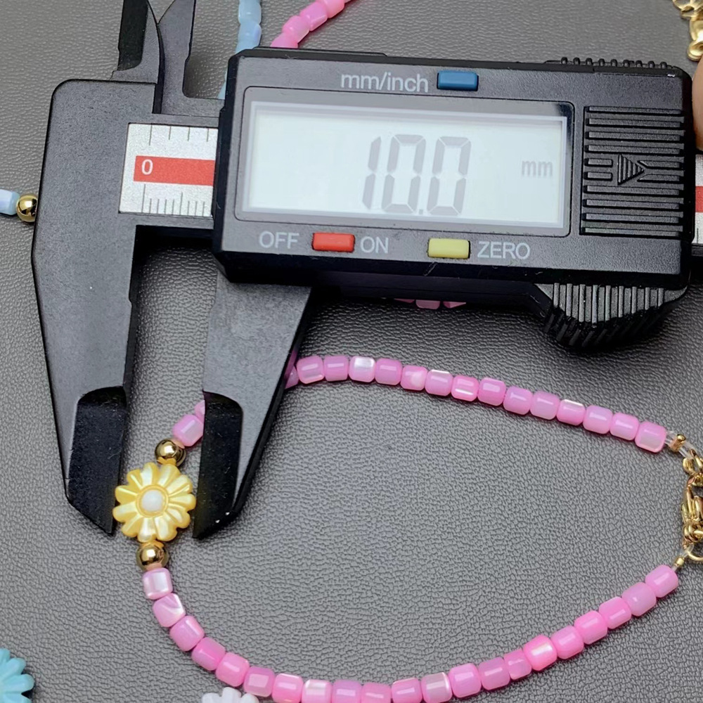 1 Piece Simple Style Flower Shell Copper Beaded Womenu0027S Bracelets