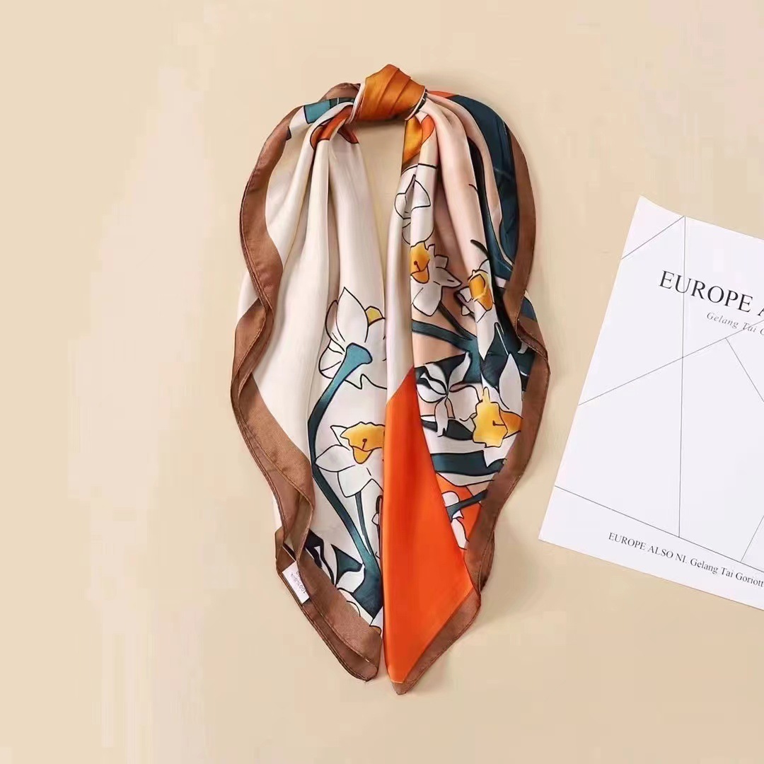 2025 viaje nuevo 70 bufandas de seda cuadrada de trabajo bufandas de seda para mujeres bufandas de seda de verano bufandas de seda delgada bufandas de seda