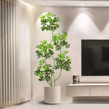 轻奢鸭脚木绿植室内客厅大盆栽仿生植物落地装饰仿真园艺植物摆件