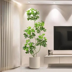 ライト高級アヒルの足木緑植物屋内リビングルーム大型鉢植えバイオニック植物床装飾模擬園芸植物装飾品