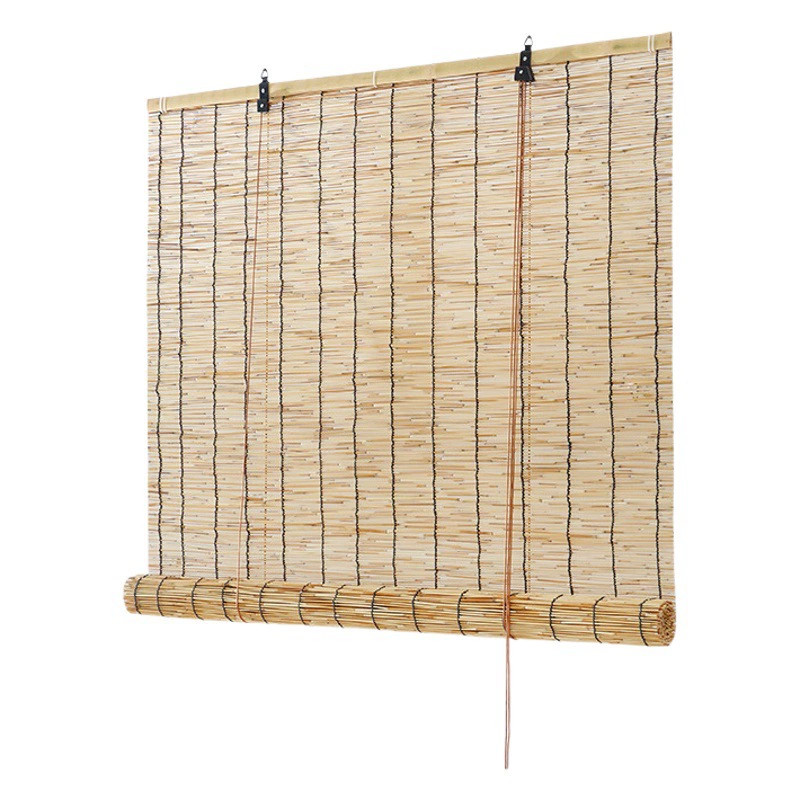 Роликовая жалюзи, соломенная занавеска, ретро настенное украшение для гостиной, чайной комнаты, потолка, ретро-перегородка, солнцезащитный козырек, тростниковая занавеска