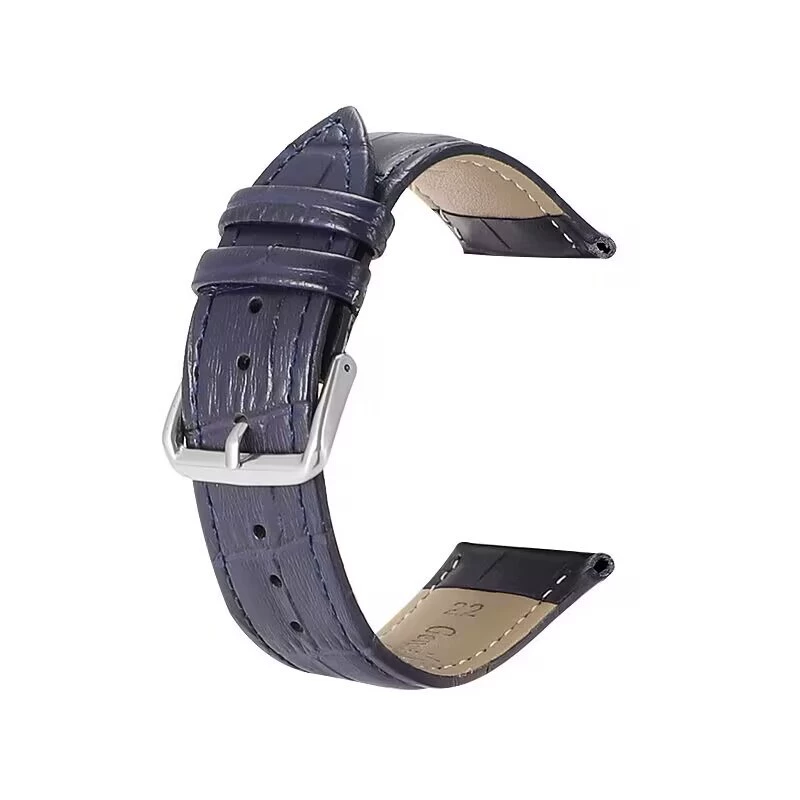Watch Strap (Huawei Samsung Apple) genuine leather, crocodile & bamboo print, 12–24 mm widths