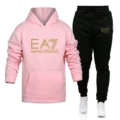 Pink + black pants + gold label