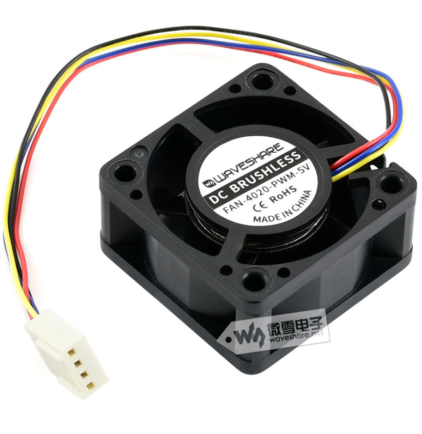 微雪 Jetson Nano 散热风扇 4PIN 防反接接口 5V PWM调速 强风