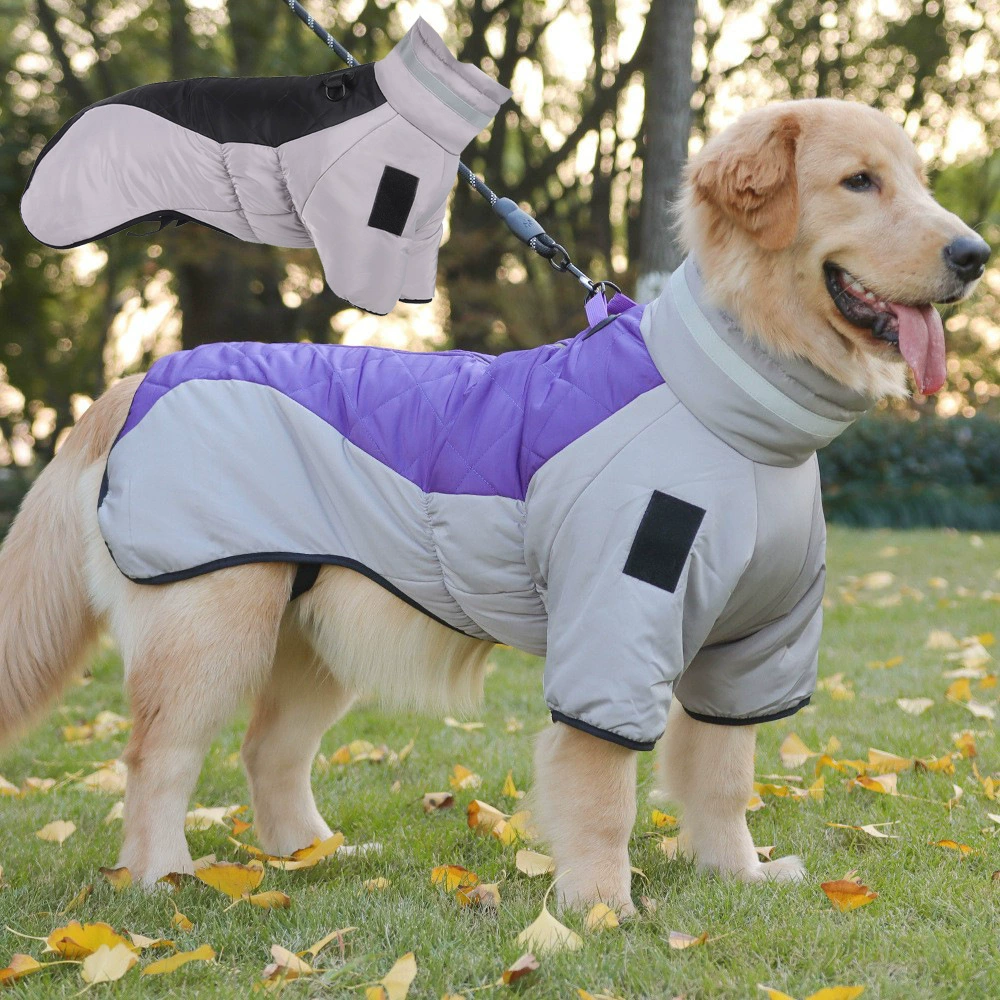 Домашние собаки осенняя и зимняя одежда светоотражающие теплые и ветрозащитные большие собаки могут тянуть штурмовую одежду и большую одежду для собак оптом