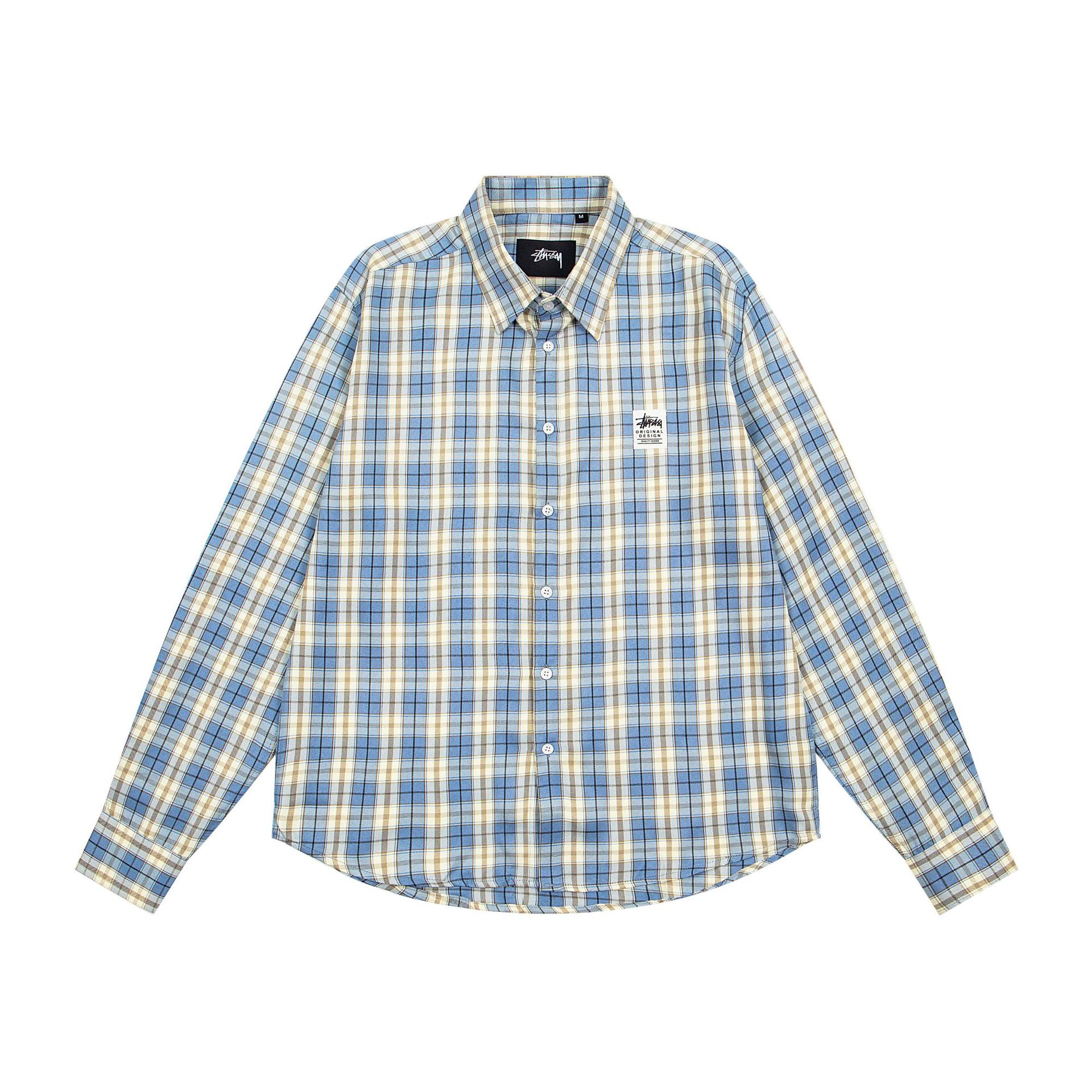 Stussy Logo Plaid Shirt Blue
