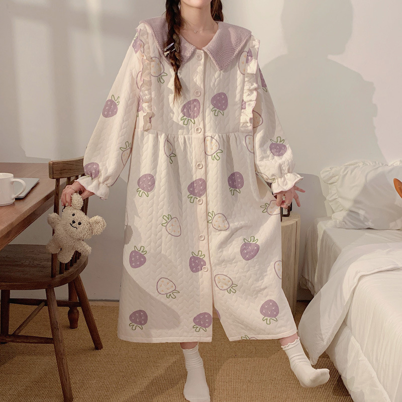 Maternity nightdress autumn and winter air cotton confinement dress spring and autumn postpartum nursing nightdress maternity Maternity maternity dress nursing dress Maternity nightdress autumn and winter air cotton confinement dress spring and autumn postpartum nursing nightdress maternity Maternity maternity dress nursing dress