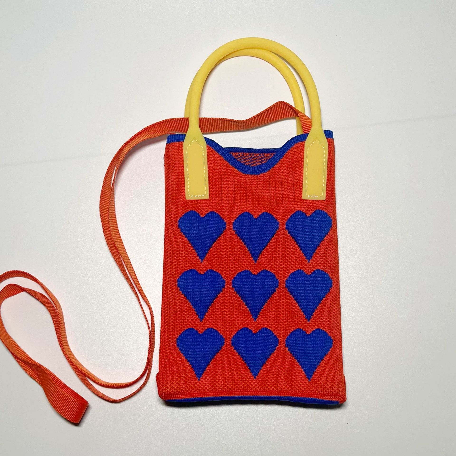 Bolsa de teléfono móvil Plaid bolsa de mensajero de las mujeres Mini pequeño bolso pequeño lindo ligero cuatro estaciones bolso de punto