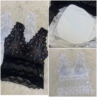 Summer New French Style Sexy Lace Beautiful Back Inner Wearing Outer Wearing Anti-Glow Comfortable Thin Chest Wrap Camisole Vest