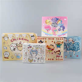 卡通线条小狗礼品袋创意可爱儿童生日礼物包装袋ins白卡纸购物袋