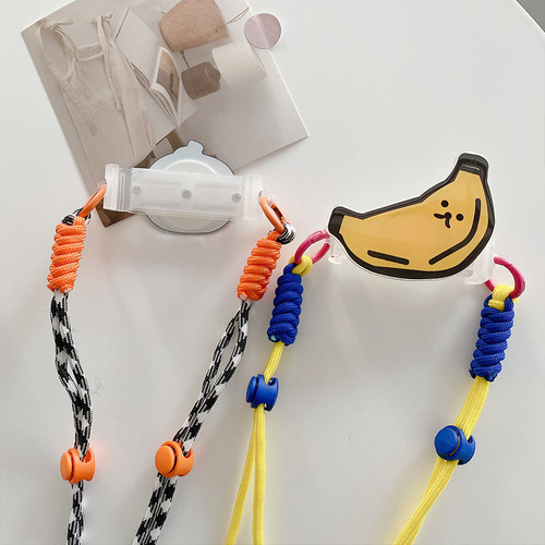 Creative hamburger mobile phone back clip lanyard cute niche diagonal back clip lanyard girls outdoor versatile mobile phone lanyard