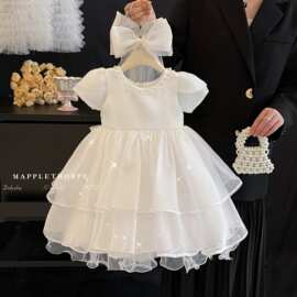 女童公主裙裙夏季2026新款儿童洋气蓬蓬裙女宝生日宴会礼服公主裙