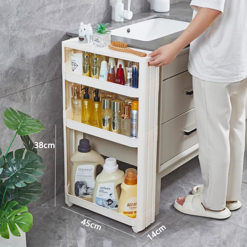 Bathroom Sandwich Storage Rack Bathroom Toilet Floor-Standing Storage Rack Multi-Layer Bathroom Toilet Side Storage Cabinet