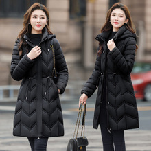 冬季系带收腰显瘦洋气2025中年妈妈棉服女中长款加厚保暖棉衣外套