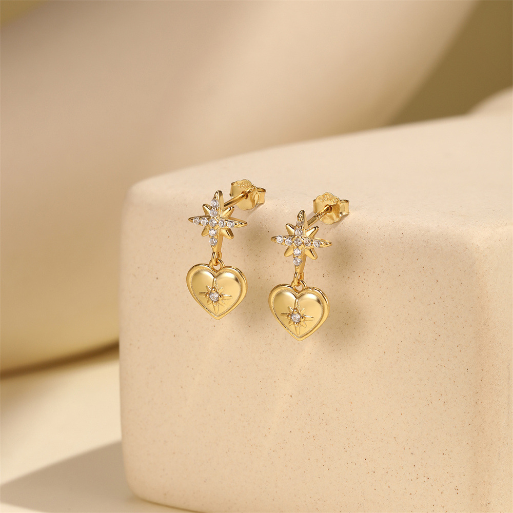 All Seasons Season 1 Pair 925 Sterling Silver Pearl Zircon 925 Sterling Silver Earrings Geometric Drop Earrings Ear Studs