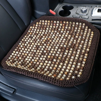 Cushion Chair Cushion Dropshipping, Cool pad - bodhi-hand-hook-edge-breathable-layer-square-mat-solid-colorcoffee-mesh-flower-beads