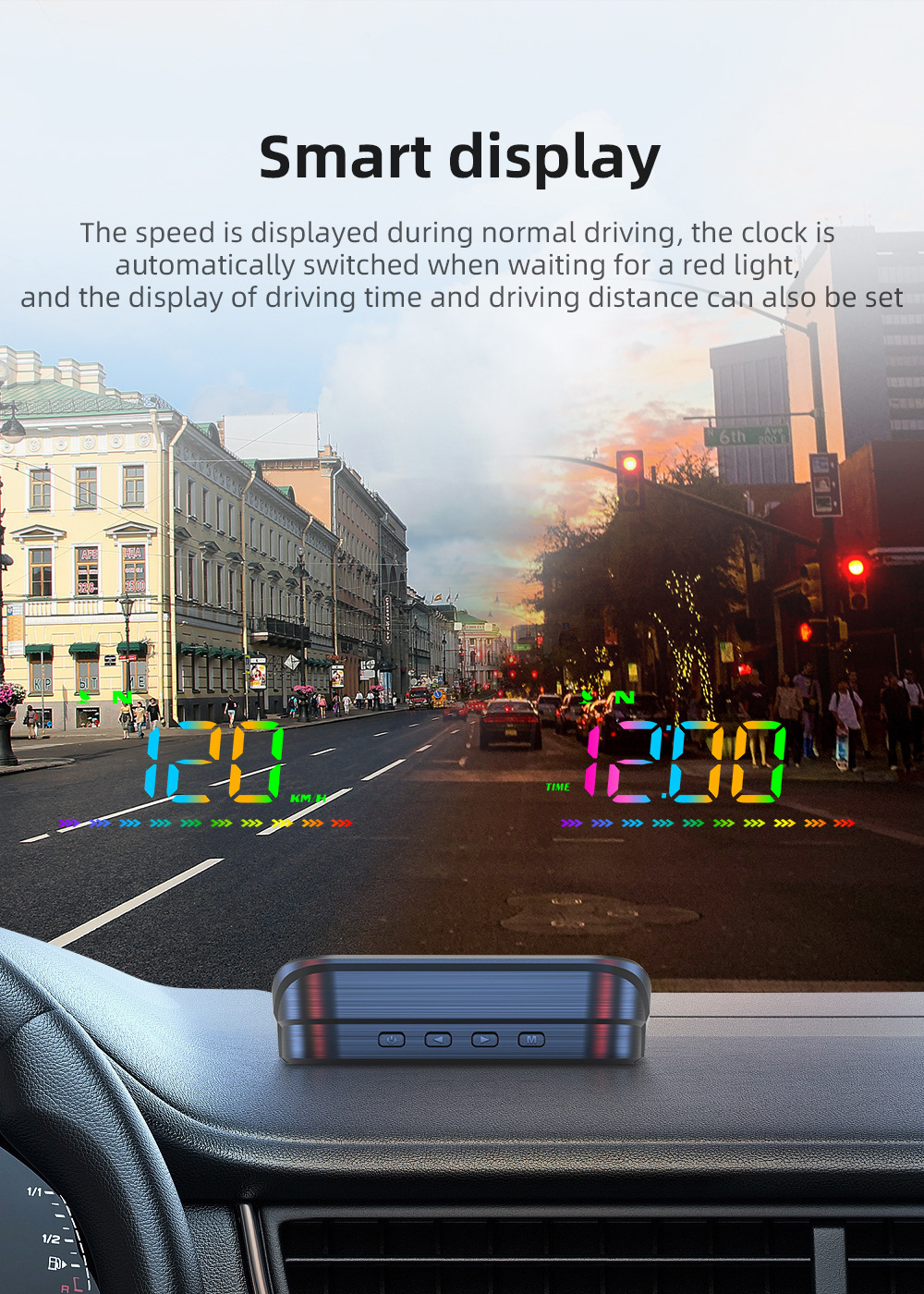 Car HUD Head-Up Display Beidou GPS Multifunctional Reflective Display Device M23 Car Head-Up Display