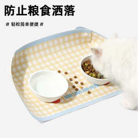 跨境防洒餐垫宠物猫咪碗垫防水防油PU皮革猫碗狗碗防滑垫大小餐垫