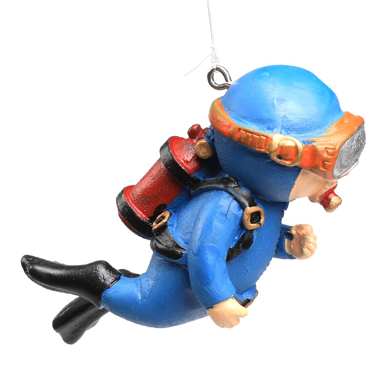 Tanque de peces decoración del paisaje pequeña decoración flotante Diver azul grasa reloj tanque de peces paisaje mundo submarino