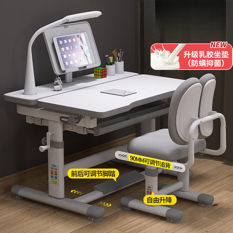 Children's Study Table, Primary School Student Writing Table, Desk and Chair Combination Set, Liftable, Simple for Home Use