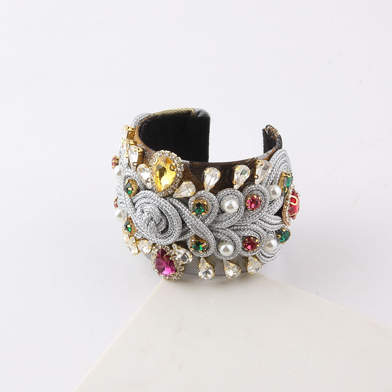 Baroque Style Water Droplets Metal Inlay Artificial Diamond Pearl Womenu0027S Bangle 1 Piece