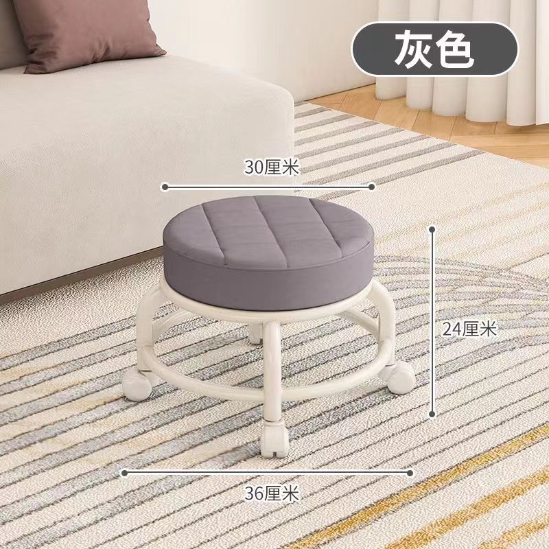 （双层灰色-加厚坐垫）静音防滑轮