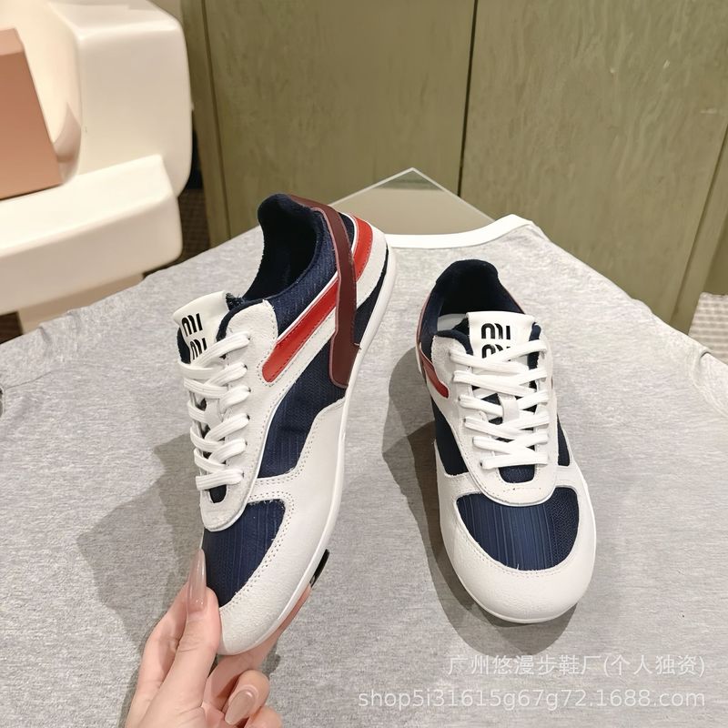 mi*mi*拼色软底德训鞋女2025新款时尚百搭平底半拖复古休闲阿甘鞋|undefined
